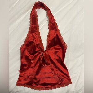 Urban Outfiiters Red Lace halter top